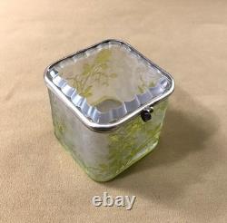 Ancienne boite / coffret BACCARAT cristal VERT modèle EGLANTIER gravé à l'acide