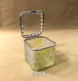 Ancienne boite / coffret BACCARAT cristal VERT modèle EGLANTIER gravé à l'acide