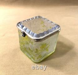 Ancienne boite / coffret BACCARAT cristal VERT modèle EGLANTIER gravé à l'acide