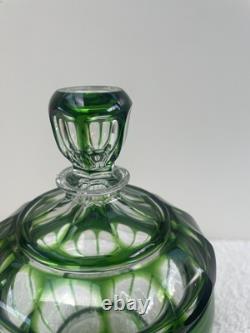 Ancienne bonbonnière en cristal doublé de couleur Baccarat ou Saint Louis XIX