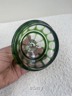 Ancienne bonbonnière en cristal doublé de couleur Baccarat ou Saint Louis XIX