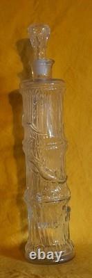 Ancienne bouteille verre à sujet LEGRAS l'arbre aux lézards