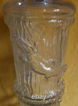 Ancienne bouteille verre à sujet LEGRAS l'arbre aux lézards