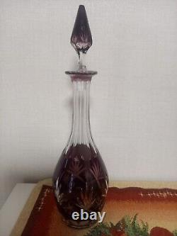 Ancienne carafe cristal saint louis overlay violet