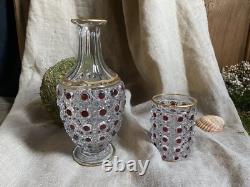 Ancienne carafe de nuit en cristal de Baccarat modèle Diamants Pierreries