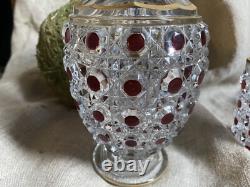 Ancienne carafe de nuit en cristal de Baccarat modèle Diamants Pierreries