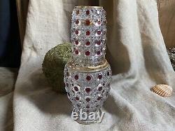 Ancienne carafe de nuit en cristal de Baccarat modèle Diamants Pierreries
