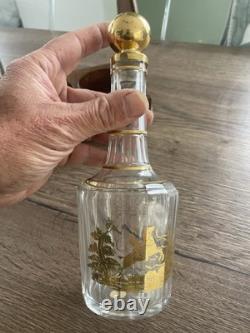 Ancienne cave à liqueur en cristal doré Baccarat époque fin XIX siècle