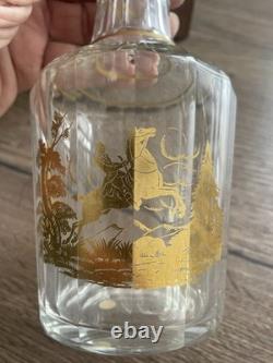 Ancienne cave à liqueur en cristal doré Baccarat époque fin XIX siècle
