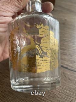 Ancienne cave à liqueur en cristal doré Baccarat époque fin XIX siècle