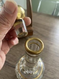 Ancienne cave à liqueur en cristal doré Baccarat époque fin XIX siècle