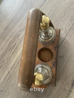 Ancienne cave à liqueur en cristal doré Baccarat époque fin XIX siècle