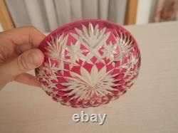 Ancienne coupe coupelle plat assiette cristal rouge Saint ST Louis Massenet