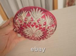 Ancienne coupe coupelle plat assiette cristal rouge Saint ST Louis Massenet