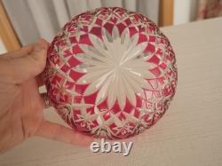 Ancienne coupe coupelle plat assiette cristal rouge Saint ST Louis Massenet