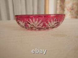 Ancienne coupe coupelle plat assiette cristal rouge Saint ST Louis Massenet
