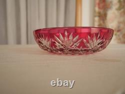 Ancienne coupe coupelle plat assiette cristal rouge Saint ST Louis Massenet