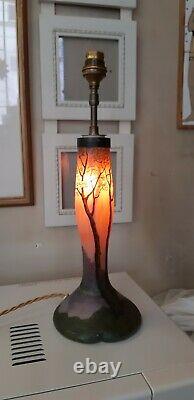 Ancienne et authentique lampe en pâte de verre vers 1900 signée LEGRAS