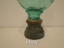 Ancienne et rare Boule d'escalier cristal d'ouraline uranium taillé Baccarat