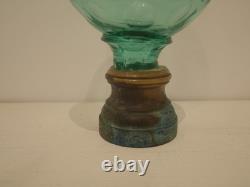 Ancienne et rare Boule d'escalier cristal d'ouraline uranium taillé Baccarat