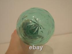 Ancienne et rare Boule d'escalier cristal d'ouraline uranium taillé Baccarat