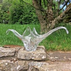 Ancienne grande coupe à Fruits en Cristal, Beau Design