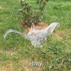 Ancienne grande coupe à Fruits en Cristal, Beau Design