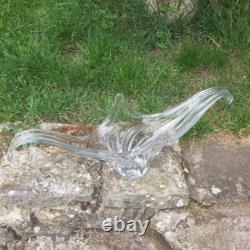 Ancienne grande coupe à Fruits en Cristal, Beau Design