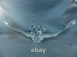 Ancienne grande coupe à fruit en cristal de table vintage années 1950