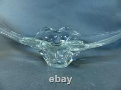 Ancienne grande coupe à fruit en cristal de table vintage années 1950