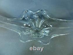 Ancienne grande coupe à fruit en cristal de table vintage années 1950