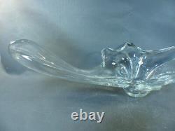 Ancienne grande coupe à fruit en cristal de table vintage années 1950