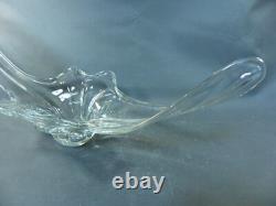 Ancienne grande coupe à fruit en cristal de table vintage années 1950