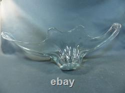 Ancienne grande coupe à fruit en cristal de table vintage années 1950