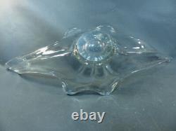 Ancienne grande coupe à fruit en cristal de table vintage années 1950