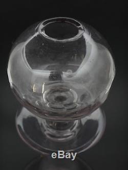 Ancienne grande lampe à huile en verre soufflé lie de vin Provence XIXeme