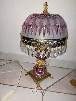 Ancienne lampe de chevet en verre, cristal