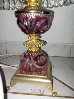 Ancienne lampe de chevet en verre, cristal