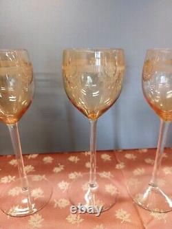 Ancienne série de 4 verres à vin blanc cristal de st louis modèle Manon couleur