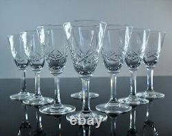Anciennes 10 Verres A Vin Blanc Porto Cristal Taille Lorraine Lemberg Les Bitche