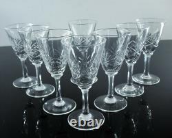 Anciennes 10 Verres A Vin Blanc Porto Cristal Taille Lorraine Lemberg Les Bitche