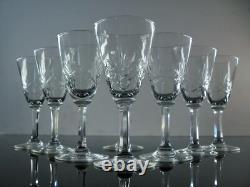 Anciennes 10 Verres A Vin Blanc Porto Cristal Taille Lorraine Lemberg Les Bitche