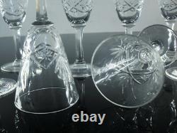Anciennes 10 Verres A Vin Blanc Porto Cristal Taille Lorraine Lemberg Les Bitche