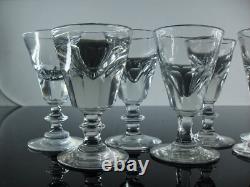 Anciennes 10 Verres Digestif Demi Cristal Cotes Plates Trompe L'oeil Baccarat