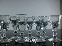 Anciennes 10 Verres Digestif Demi Cristal Cotes Plates Trompe L'oeil Baccarat
