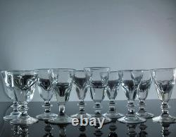 Anciennes 10 Verres Digestif Demi Cristal Cotes Plates Trompe L'oeil Baccarat