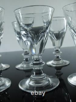 Anciennes 10 Verres Digestif Demi Cristal Cotes Plates Trompe L'oeil Baccarat