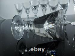 Anciennes 10 Verres Digestif Demi Cristal Cotes Plates Trompe L'oeil Baccarat