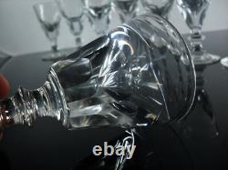 Anciennes 10 Verres Digestif Demi Cristal Cotes Plates Trompe L'oeil Baccarat