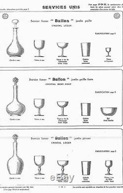 Anciennes 12 Verres En Cristal De Baccarat Modele Balon Catalogue 1916